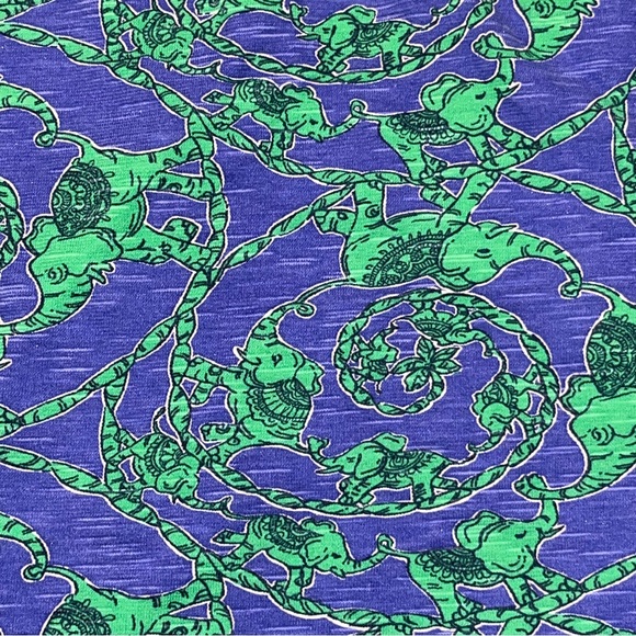 Lilly Pulitzer Noelle Hooded Elephant Print Long Sleeve Tunic Pullover Top Large - Picture 7 of 11